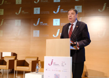 Minister Luis Planas, during his speech.