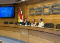 Miguel Ángel de Jesús, Laura López and Gisella Sánchez, during the opening of the event./ Photo: AR