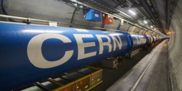 Tunnel of the Large Hadron Collider (LHC) at the European Organization for Nuclear Research (CERN) on the Franco-Swiss border./ Photo: CERN