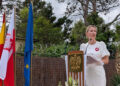 La encargada de Negocios de la Embajada de Polonia, Monika Krzepkowska, se dirigió al publico asistente. /Fotos: Juan D. Latorre.