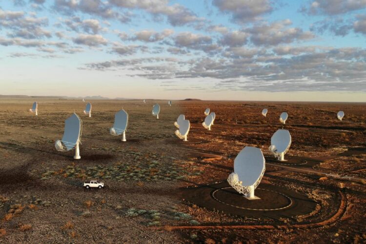 Imagen artística del radiotelescopio ‘SKA-Mid’ en Sudáfrica./ Imagen: SKAO