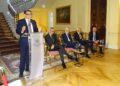 Los representantes de las compañías del sector aeroespacial, durante su intervención./ Foto: Cortesía de la Embajada de Italia