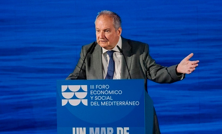 Minister Jordi Hereu during his speech at the Economic and Social Forum of the Mediterranean
