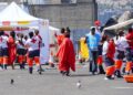 Inmigrantes atendidos en el puerto de Arguineguín./ Foto: Canary4stock / iStock