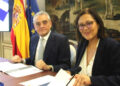 El embajador de Italia, Giuseppe Buccino Grimaldi, junto a la directora del Centro de Estudios Políticos y Constitucionales (CEPC), Rosario García Mahamut. Foto: Cortesía de la Embajada de Italia