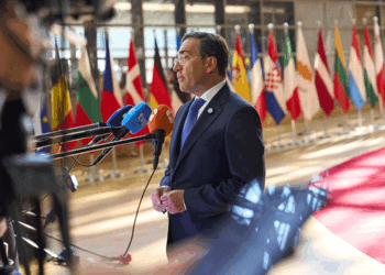 The Minister of Foreign Affairs, European Union and Cooperation, José Manuel Albares, upon his arrival at the EU Council. /Photo: Ministry of Foreign Affairs, European Union and Cooperation