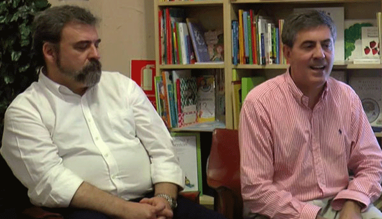 Los escritores Carlos Canales Torres y Miguel del Rey Vicente