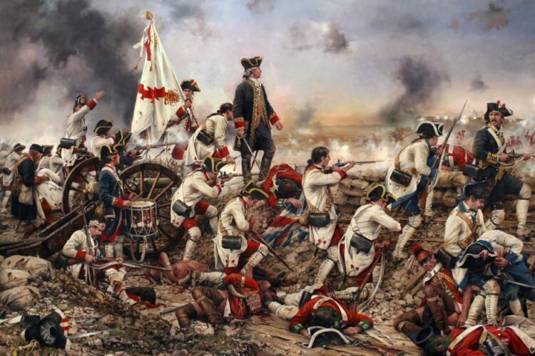 Cuadro 'Por España y por el Rey, Gálvez en América', de Augusto Ferrer Dalmau, donde se muestra al militar español Bernardo de Gálvez durante la Batalla de Pensacola./ Imagen: bajo la licencia Creative Commons Attribution-Share Alike 4.0 International