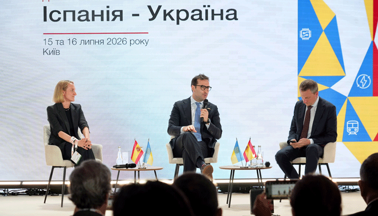 The First Vice President and Minister of Economy, Trade and Enterprise of the Government of Spain, Carlos Cuerpo, during his visit to the Ukrainian capital
