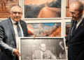 Pakistani ambassador, Zahoor Ahmed (left), delivers a portrait of the Pakistani-Austrian scholar, writer and diplomat Muhammad Asad to Malaga’s mayor, Francisco de la Torre. /Photo: Courtesy of Pakistan Embassy