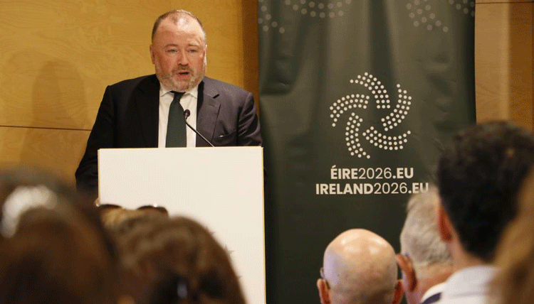 Irish ambassador, Brian Glynn, speaking to the European institutions in Barcelona. /Photo: European Commission representation in Barcelona