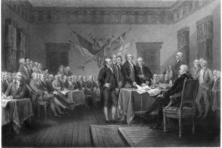 Grabado de la Declaración de Independencia de Estados Unidos./ Imagen: FierceAbin / iStock