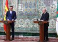 Pedro Sánchez y Abdelmadjid Tebboune en la declaración institucional ante los medios de comunicación./ Foto: Pool Moncloa / Fernando Calvo