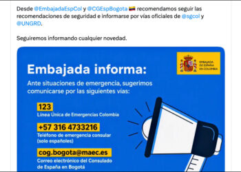 El Consulado General de España en Bogotá pendiente de si hay españoles afectados