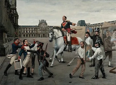 General Álava enters the Louvre, painting by Mikel Olazabal.