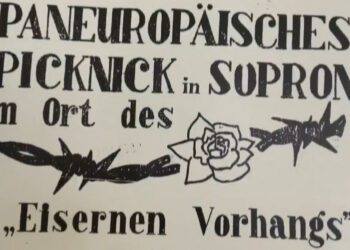 Poster advertising the Sopron picnic in 1989.