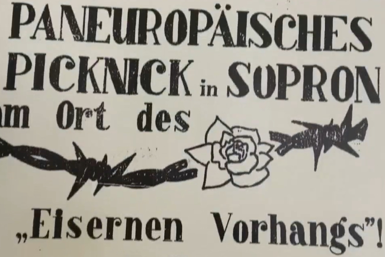 Poster advertising the Sopron picnic in 1989.