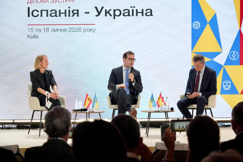 Carlos Cuerpo during his participation in the Kyiv forum.